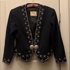 Vintage Double D Ranch Wool Studded Black Western-Women's Jacket
